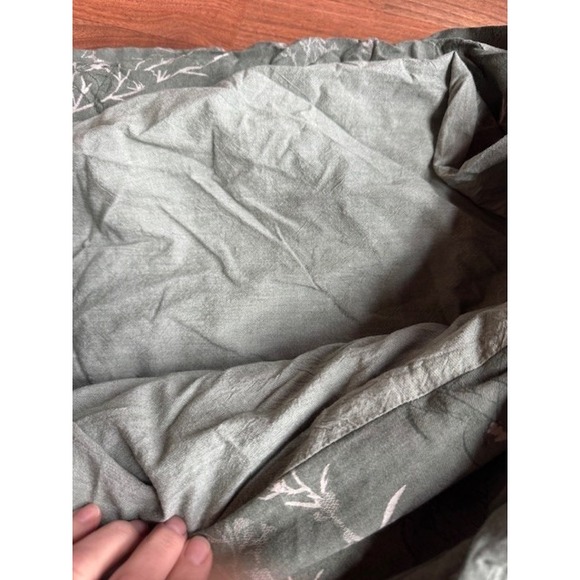 3 PC Duvet Cover Set KING Cotton Jacquard Green Floral Thin Branch Bedding - Picture 6 of 8